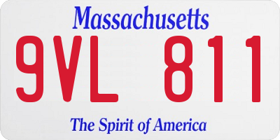 MA license plate 9VL811