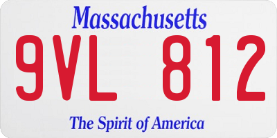 MA license plate 9VL812