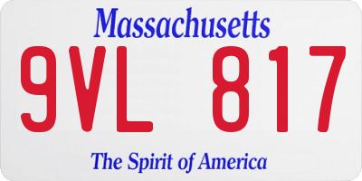 MA license plate 9VL817