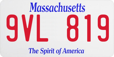 MA license plate 9VL819