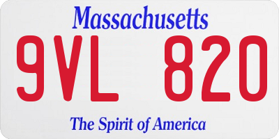MA license plate 9VL820