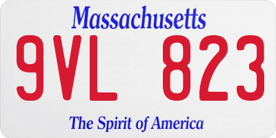 MA license plate 9VL823