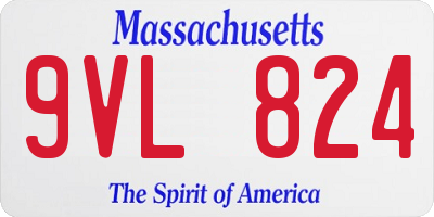 MA license plate 9VL824