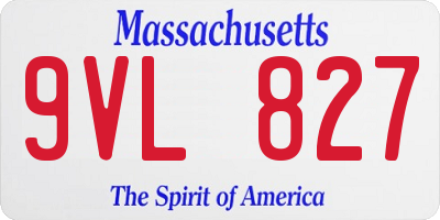 MA license plate 9VL827