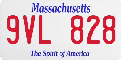 MA license plate 9VL828
