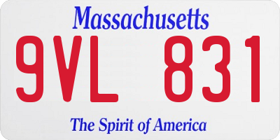MA license plate 9VL831