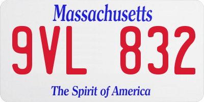 MA license plate 9VL832