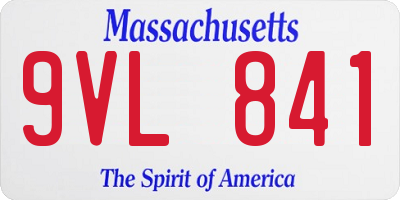 MA license plate 9VL841
