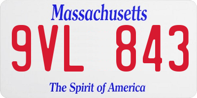 MA license plate 9VL843