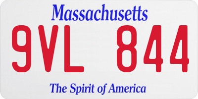 MA license plate 9VL844