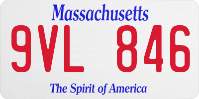 MA license plate 9VL846