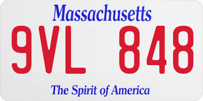 MA license plate 9VL848