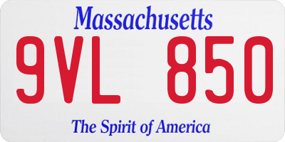 MA license plate 9VL850