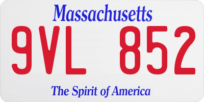 MA license plate 9VL852