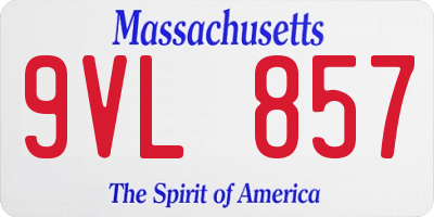 MA license plate 9VL857