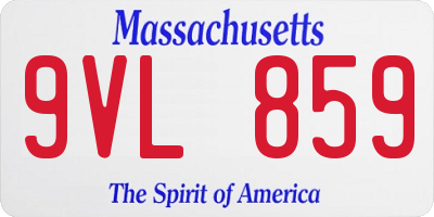 MA license plate 9VL859