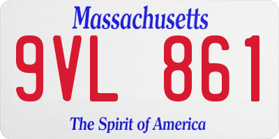 MA license plate 9VL861