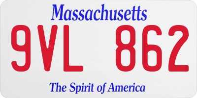 MA license plate 9VL862