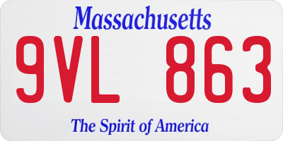 MA license plate 9VL863