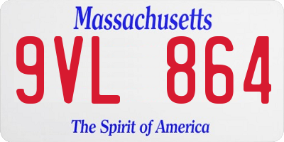 MA license plate 9VL864