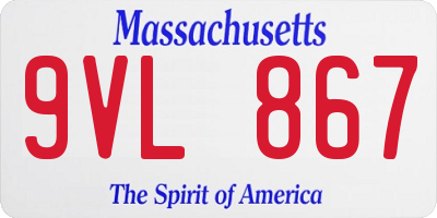 MA license plate 9VL867