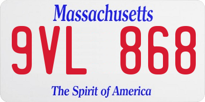 MA license plate 9VL868