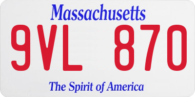 MA license plate 9VL870