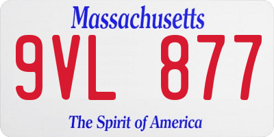 MA license plate 9VL877