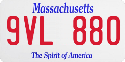 MA license plate 9VL880