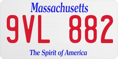 MA license plate 9VL882