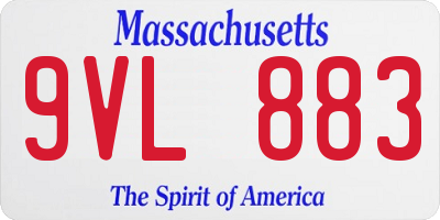 MA license plate 9VL883