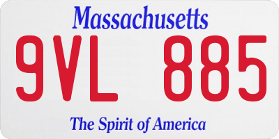 MA license plate 9VL885
