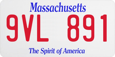 MA license plate 9VL891
