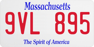 MA license plate 9VL895