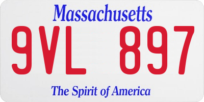 MA license plate 9VL897