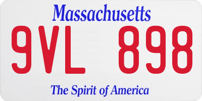 MA license plate 9VL898