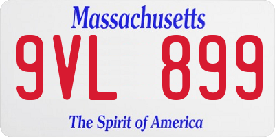 MA license plate 9VL899