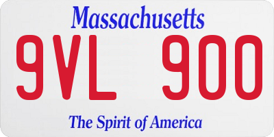 MA license plate 9VL900