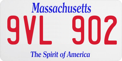 MA license plate 9VL902