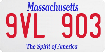 MA license plate 9VL903