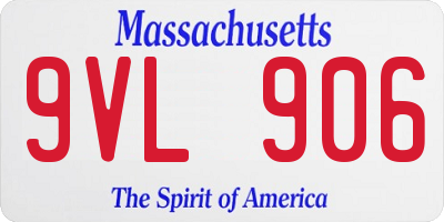 MA license plate 9VL906