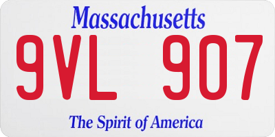 MA license plate 9VL907