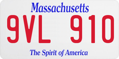 MA license plate 9VL910