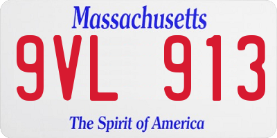 MA license plate 9VL913