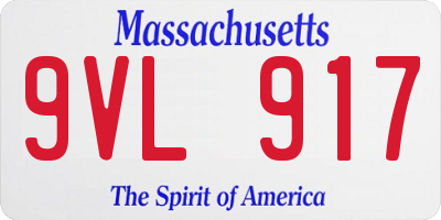 MA license plate 9VL917