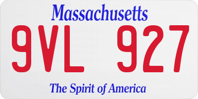 MA license plate 9VL927