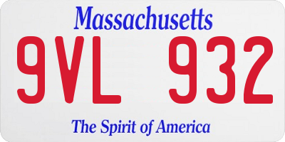 MA license plate 9VL932
