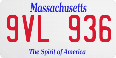 MA license plate 9VL936