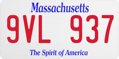MA license plate 9VL937