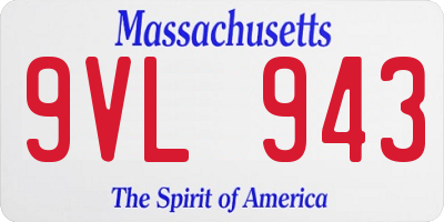 MA license plate 9VL943